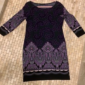 Tiana B. Purple, paisley  print dress